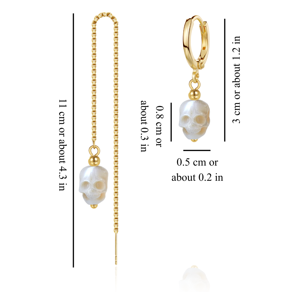 PEARL SKULL EARRINGS (PAIR)