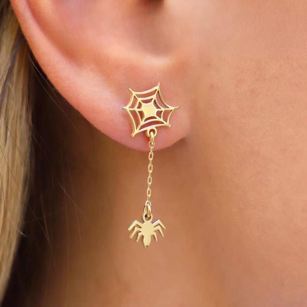 SPIDER WEB EARRINGS (PAIR)