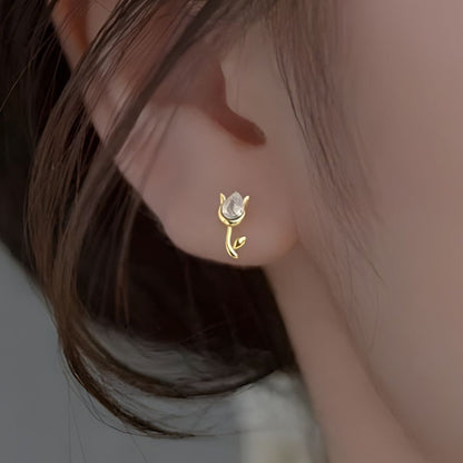 OPAL TULIP EARRINGS (PAIR)