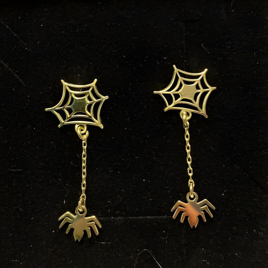 SPIDER WEB EARRINGS (PAIR)