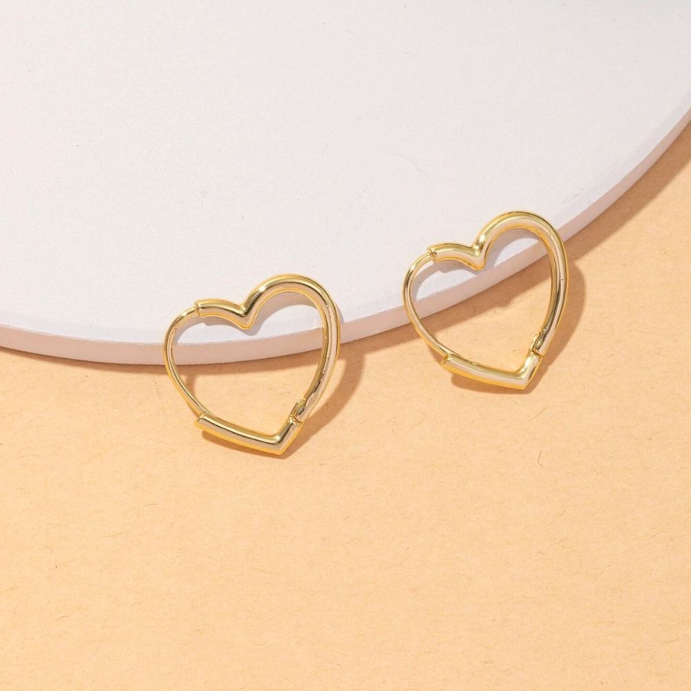 HEART HOOP EARRINGS (PAIR)